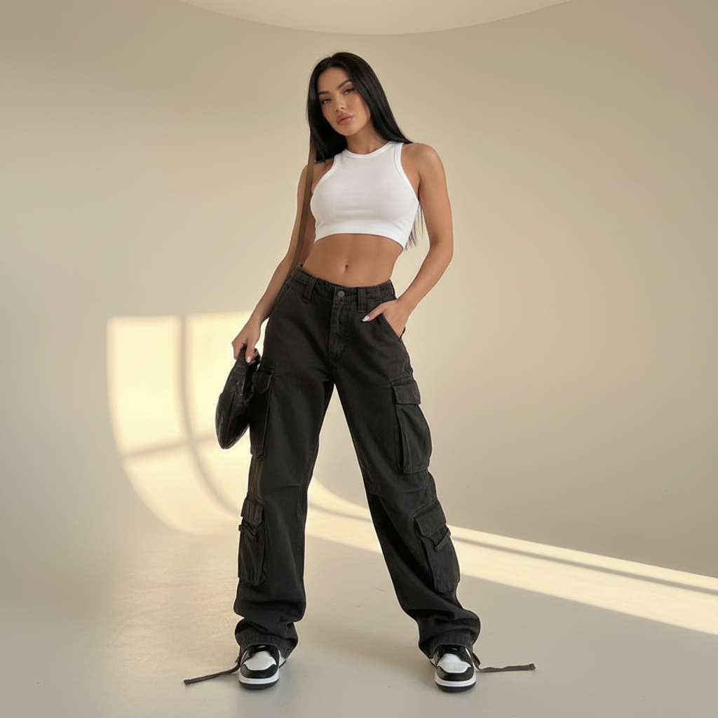 Kamley - Stilvolle Loose-Fit-Cargohose