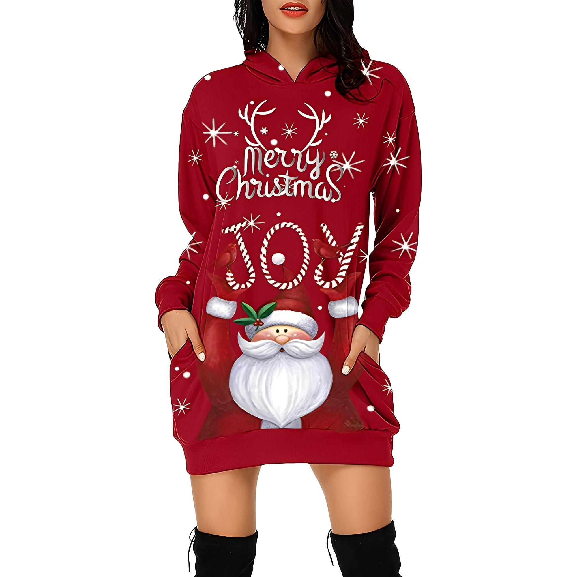 Georgia - Elegantes Weihnachts-Hoodiekleid für Damen