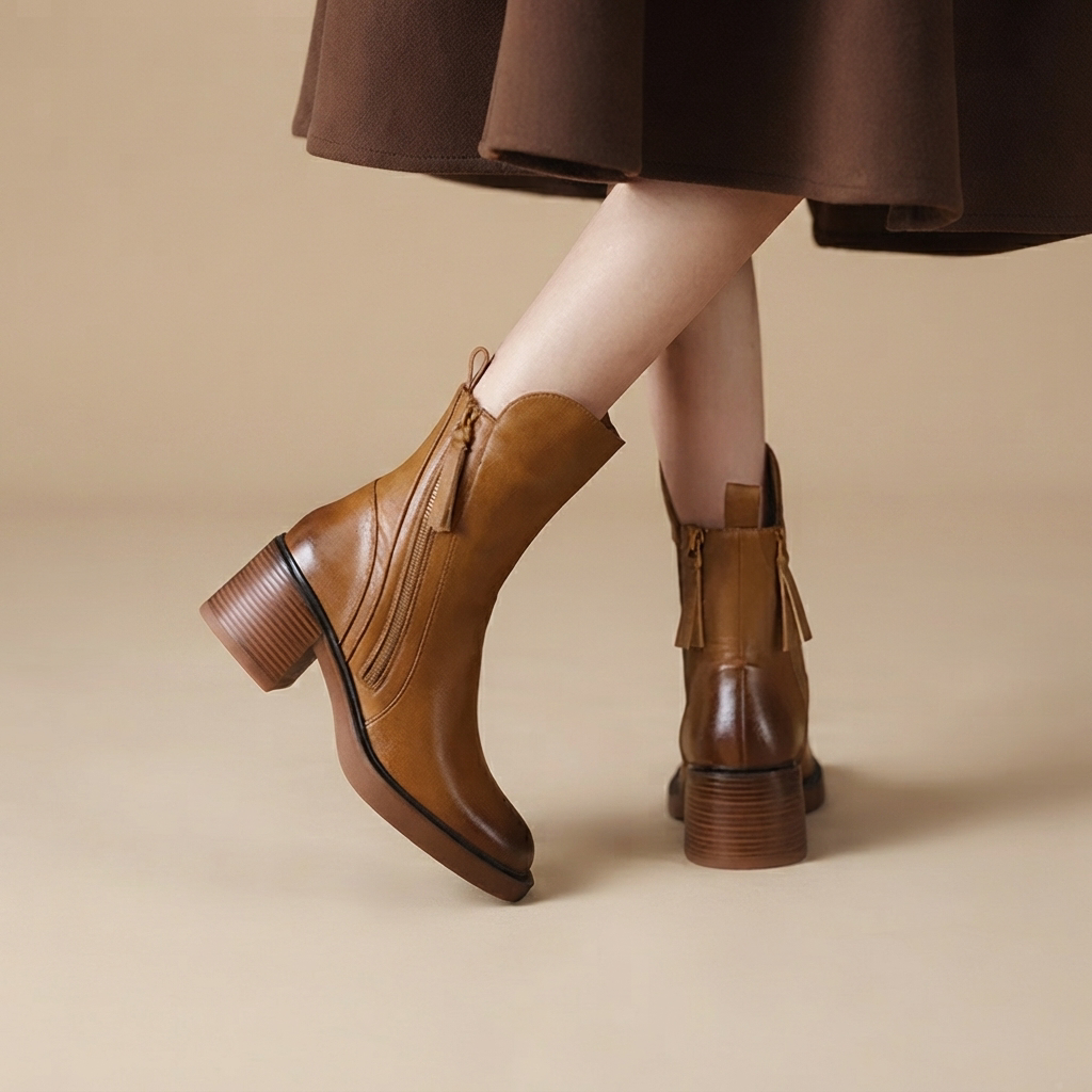 Jadonna - Elegante Stiefeletten mit Absatz und Reißverschluss