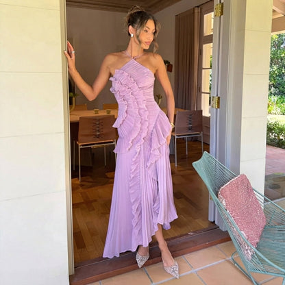 Khatereh - Elegantes Midikleid mit Rüschen und Neckholder
