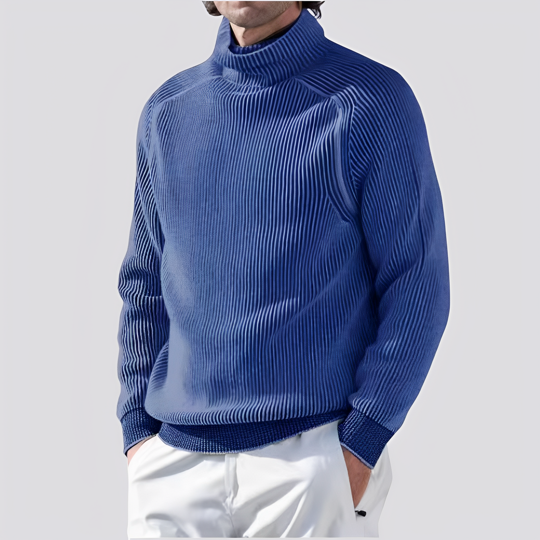 Zack - Herren-Strickpullover mit Rippdesign, warm und trendy