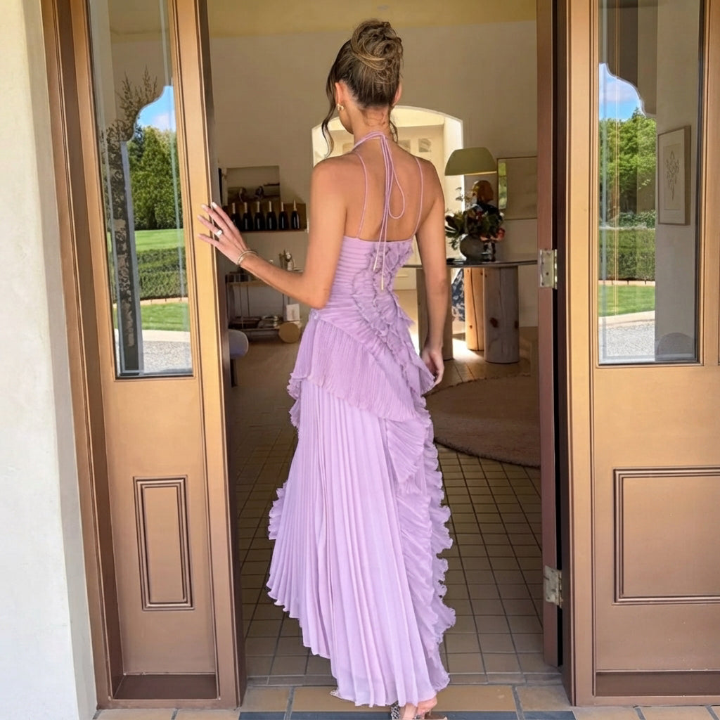 Khatereh - Elegantes Midikleid mit Rüschen und Neckholder