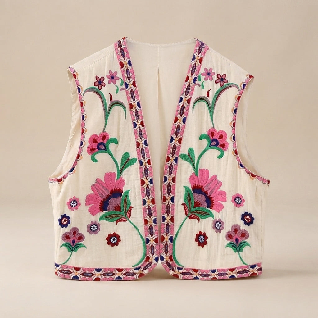 Mahya - Retro-Weste mit Blumendesign