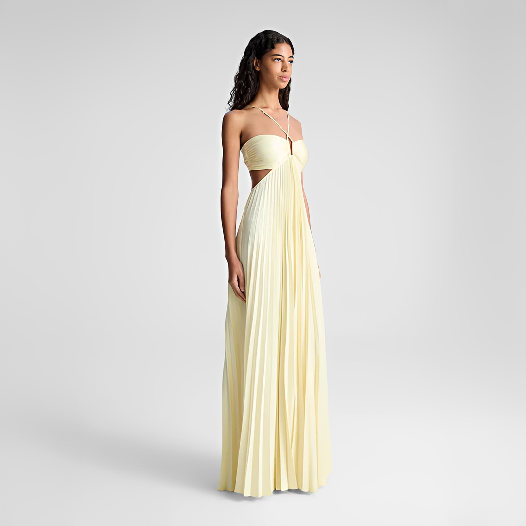 Sienna - Elegantes langes Kleid mit Falten