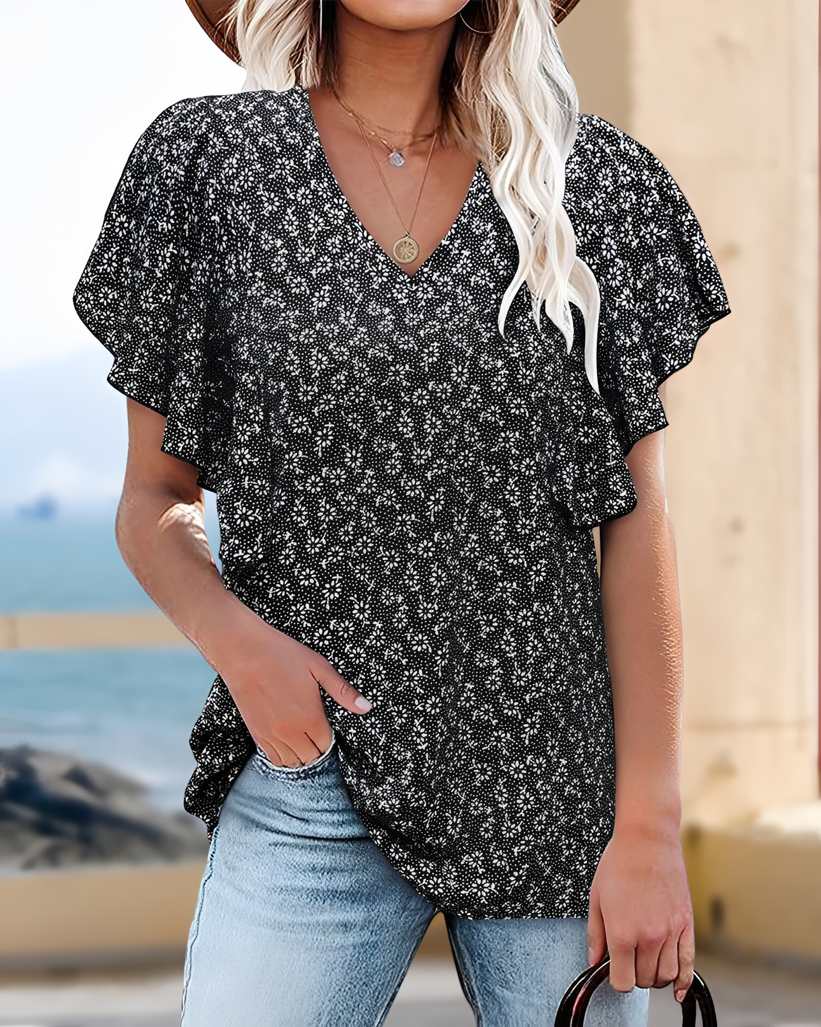 Eleri - Elegante Bluse mit V-Ausschnitt