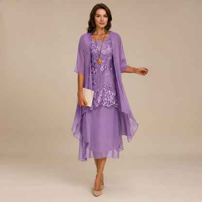 Krystal - Stilvolles zweiteiliges Midikleid