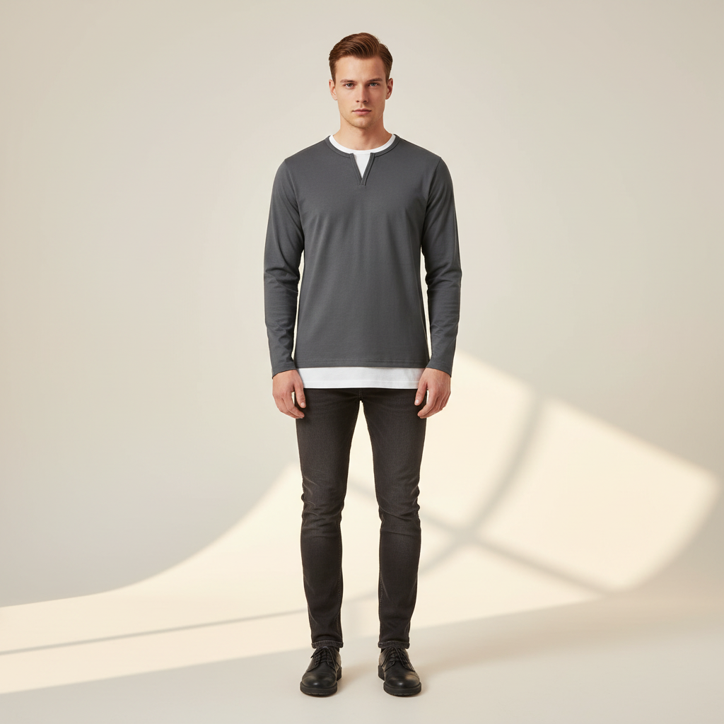Daryl - Stilvolles V-Ausschnitt Langarmshirt
