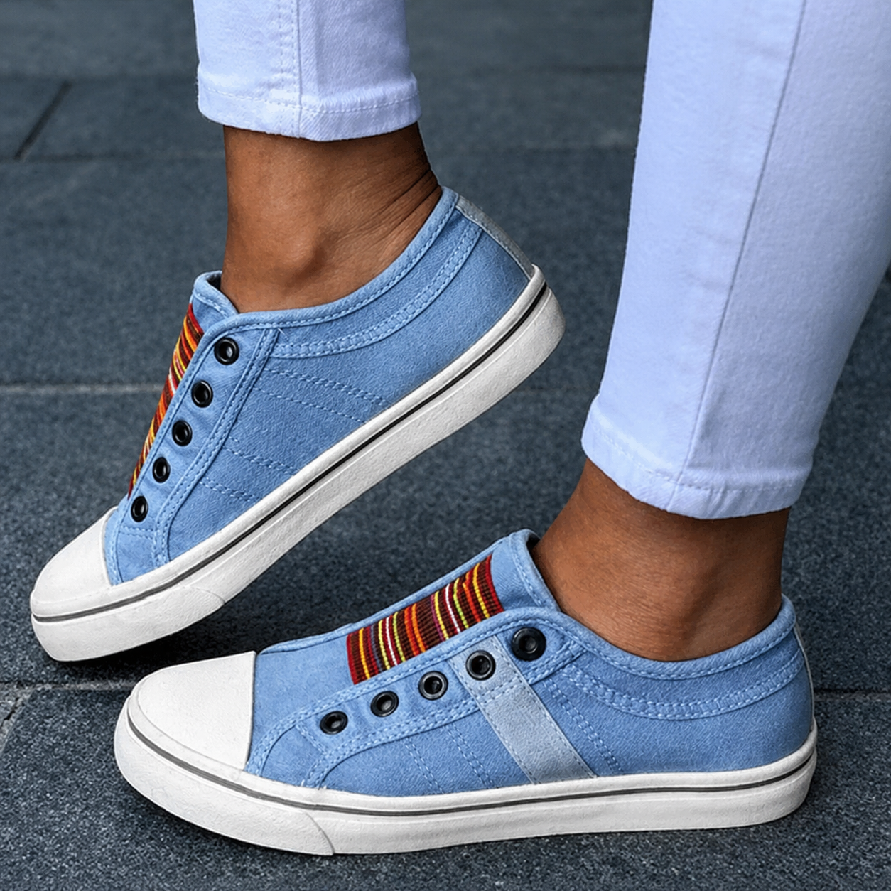 Jorrie - Klassische elastische Canvas-Sneaker