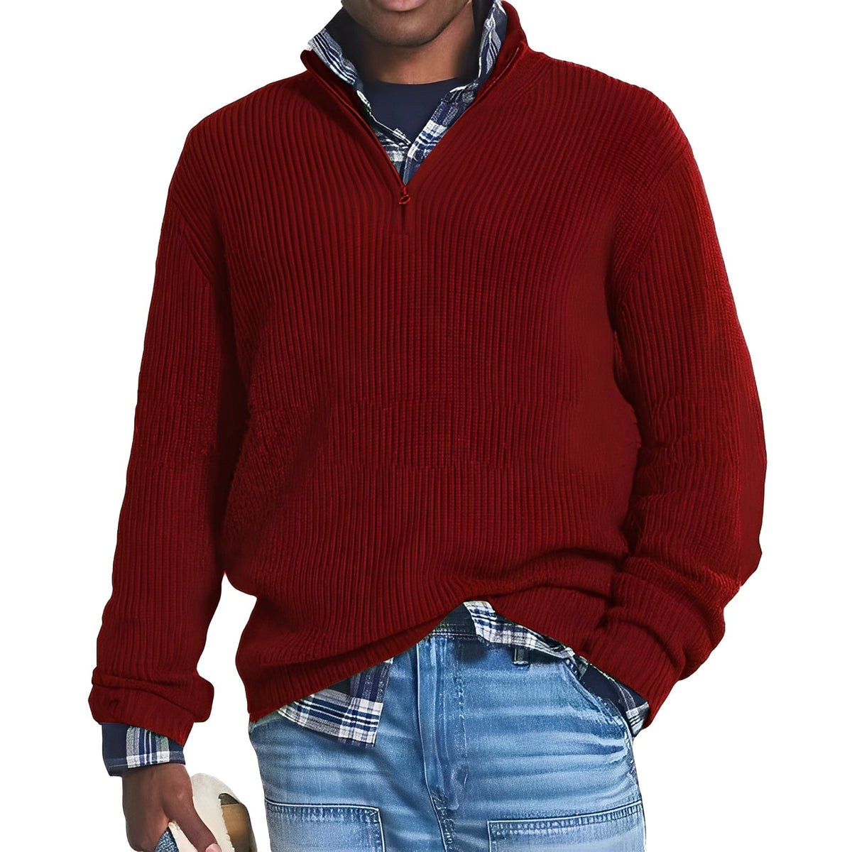 Edward - Eleganter Pullover mit teilbarem Reißverschluss