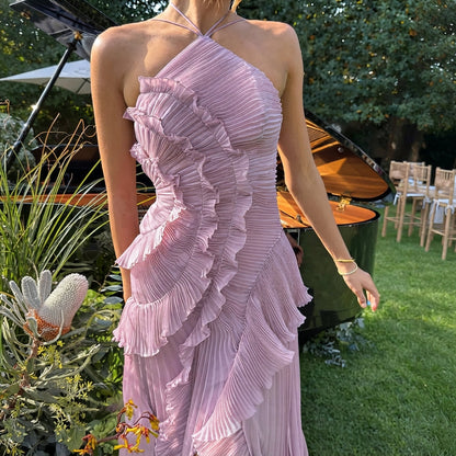 Khatereh - Elegantes Midikleid mit Rüschen und Neckholder