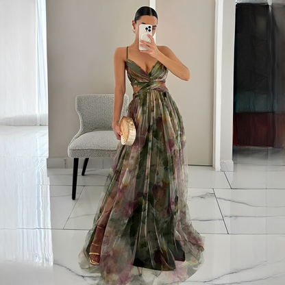 Darrisha - Elegantes Maxikleid mit gekreuztem Bund