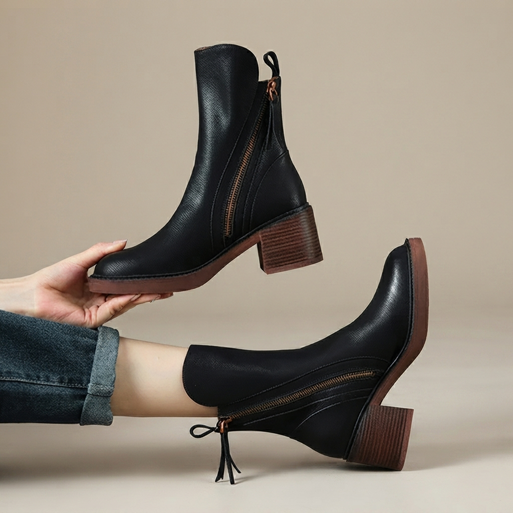 Jadonna - Elegante Stiefeletten mit Absatz und Reißverschluss