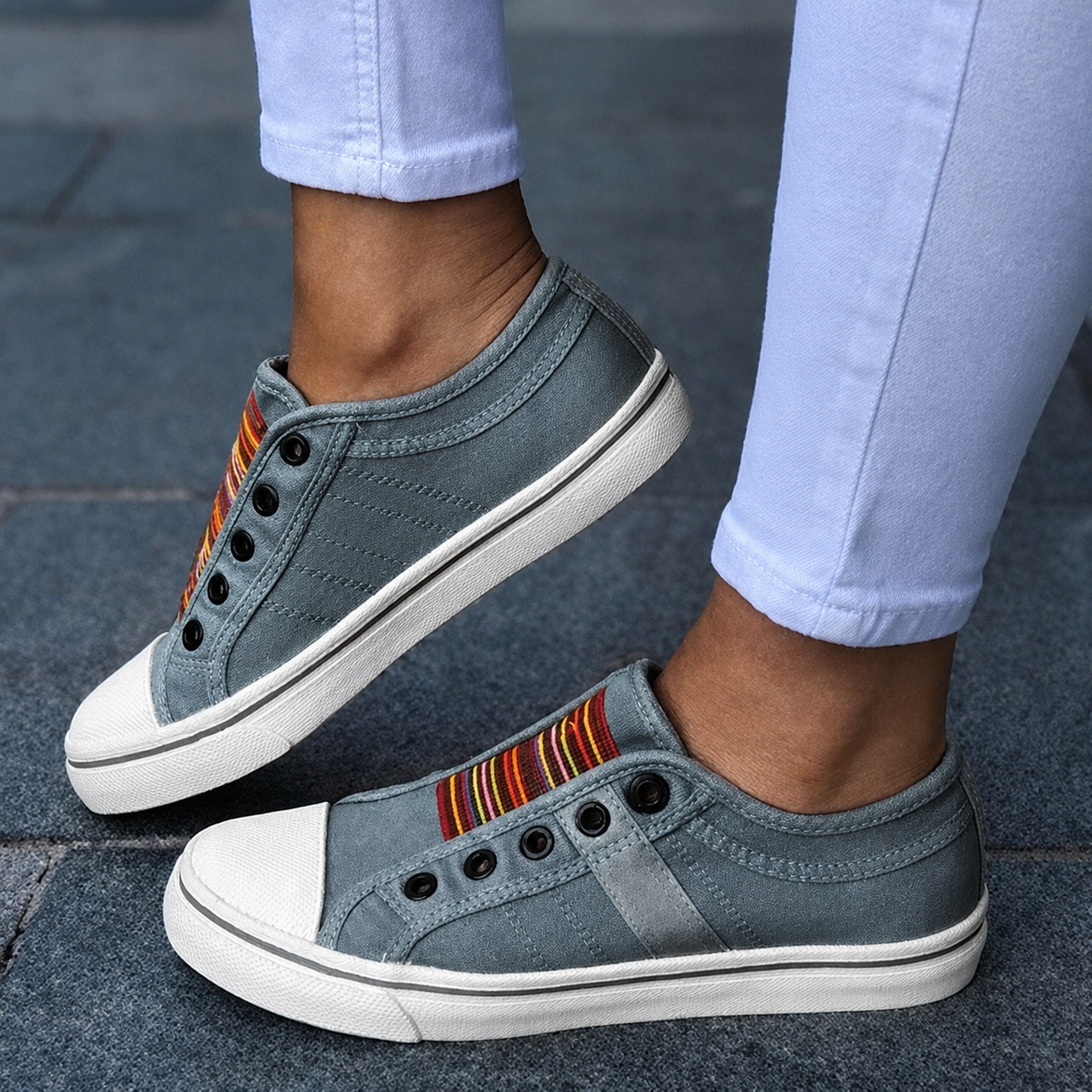 Jorrie - Klassische elastische Canvas-Sneaker