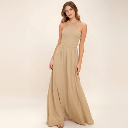 Suzanne - Stilvolles Kreuzhals-Maxikleid
