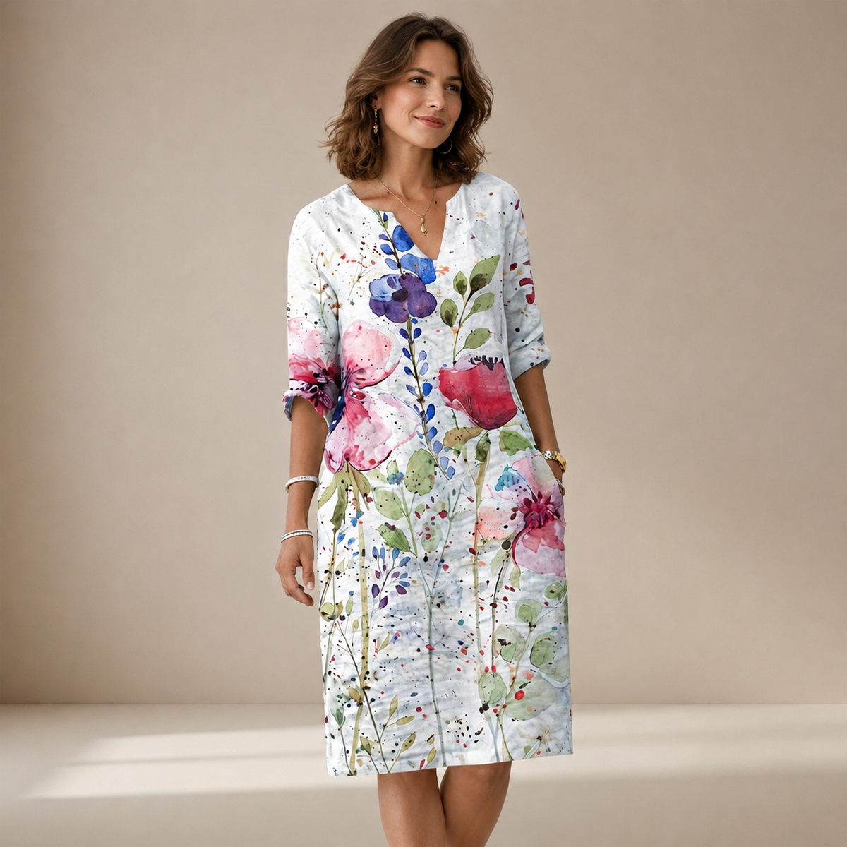 Ninna - Schickes und anschmiegsames Kleid mit V-Ausschnitt