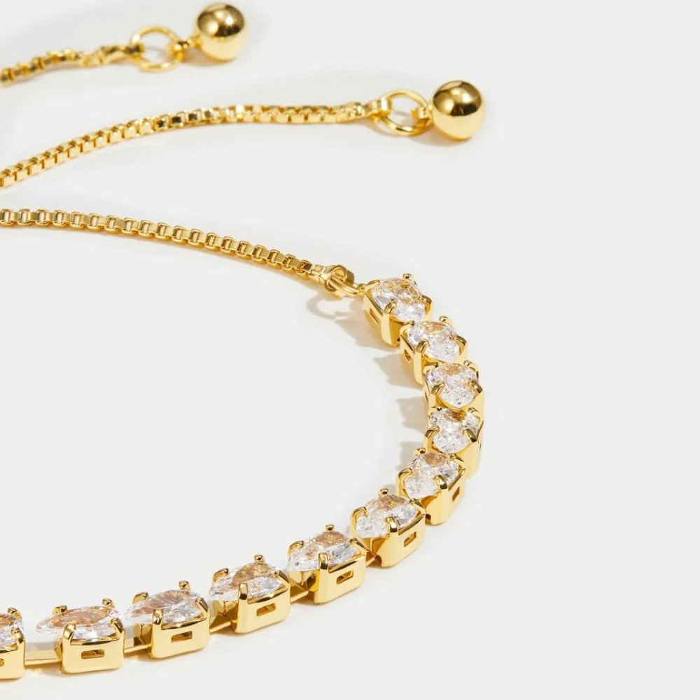 Armband aus goldenem Kristall - Verstellbares Kristallarmband