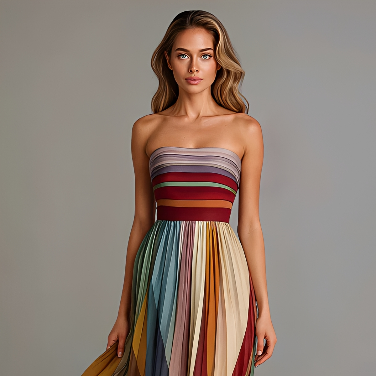 Gracelyn - Schickes Tube-Top-Maxikleid