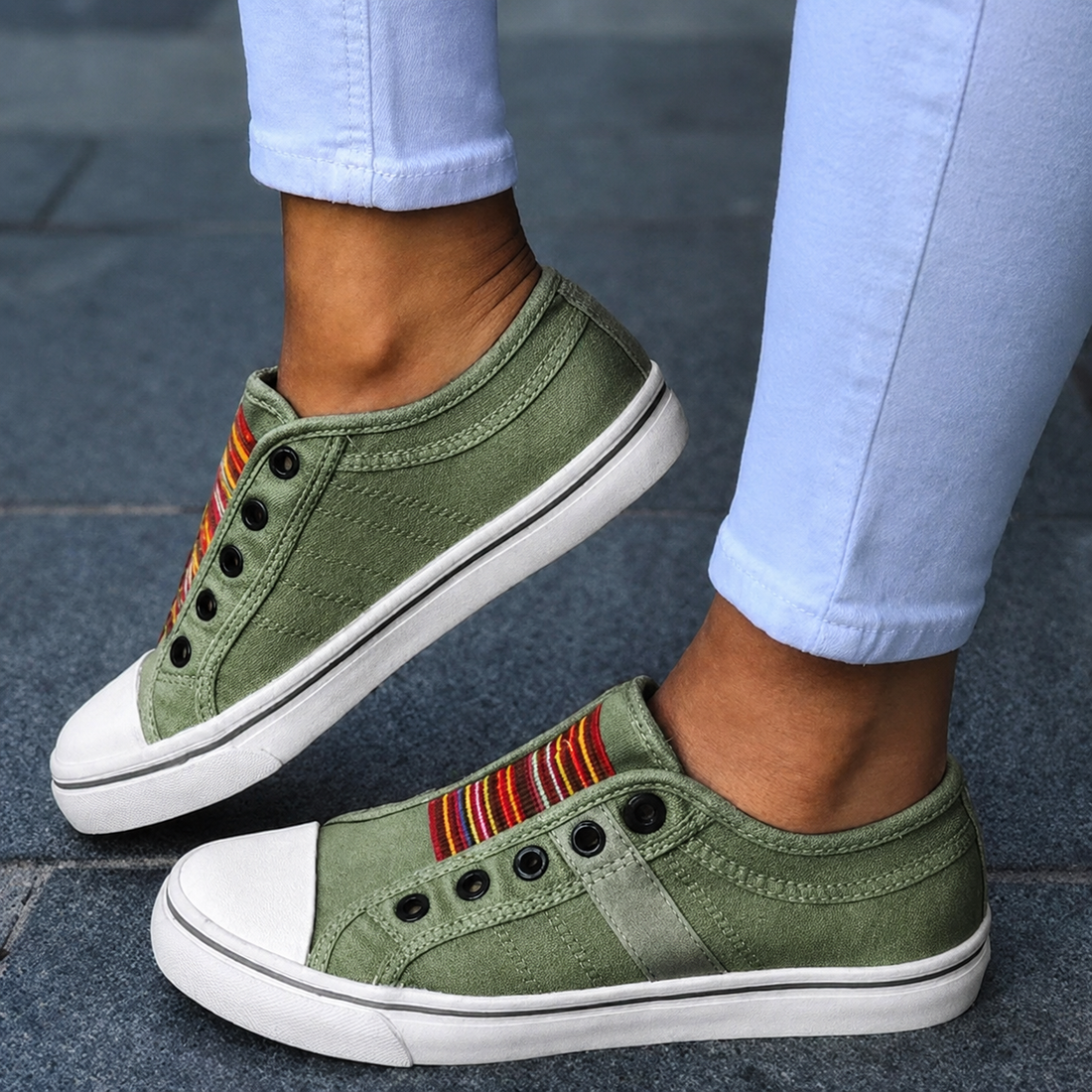 Jorrie - Klassische elastische Canvas-Sneaker