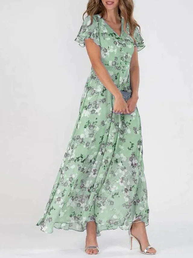 Victoria - Langes, elegantes Sommerkleid mit Blumen