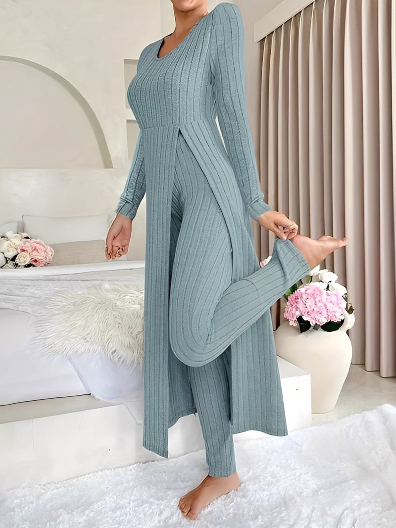 Lisabet - Elegantes Damen-Set aus weichem Rippstoff