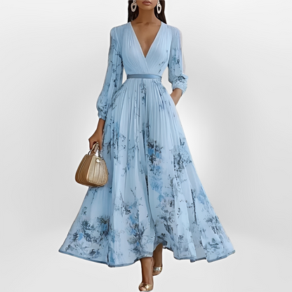 Klarise - Elegantes Wickel-V-Ausschnitt-Kleid