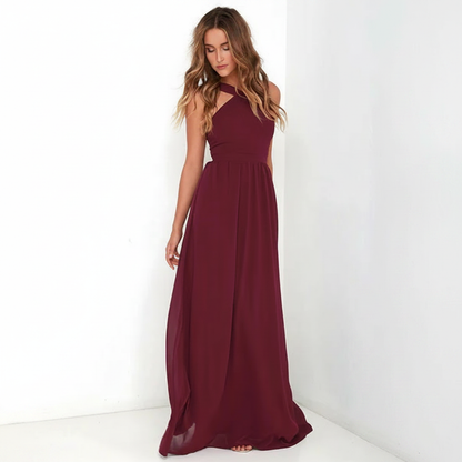 Suzanne - Stilvolles Kreuzhals-Maxikleid