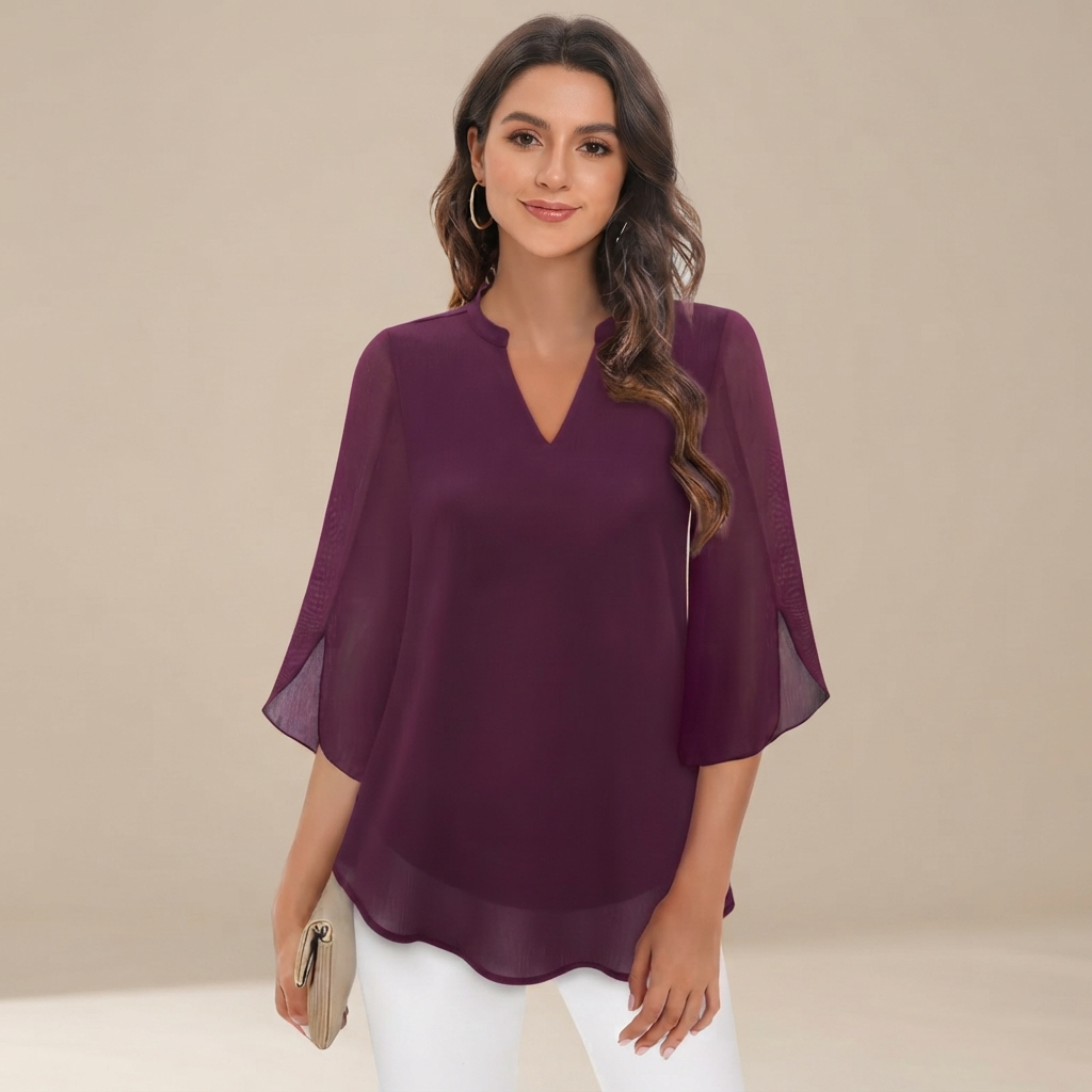 Arsine - Schicke, locker geschnittene Bluse mit V-Ausschnitt