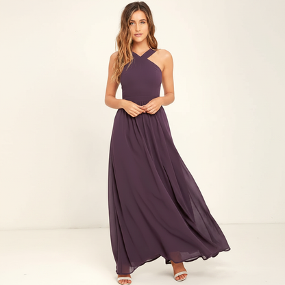 Suzanne - Stilvolles Kreuzhals-Maxikleid