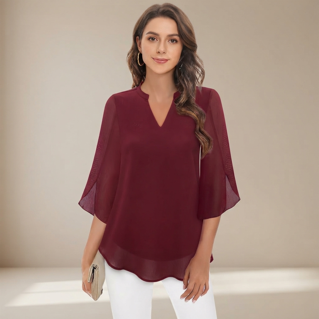 Arsine - Schicke, locker geschnittene Bluse mit V-Ausschnitt