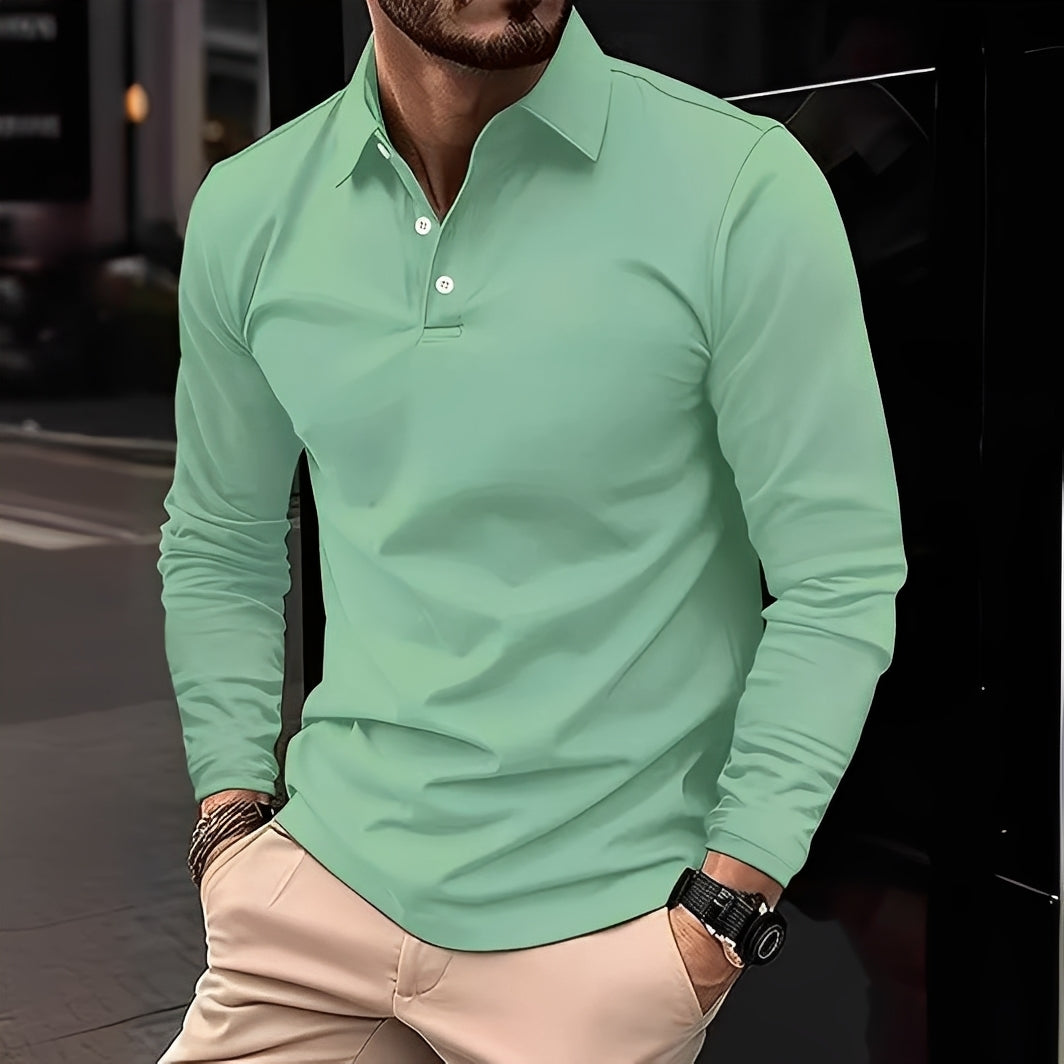 Deacon - Bequemes Langarm-Poloshirt für Herren