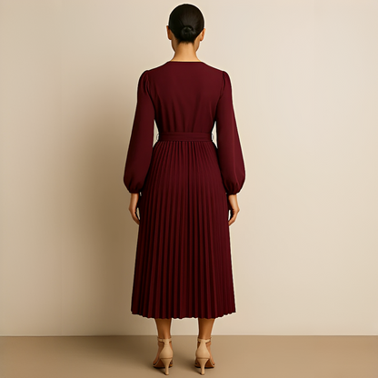 Naomi - Elegantes Kleid mit V-Ausschnitt und Falten