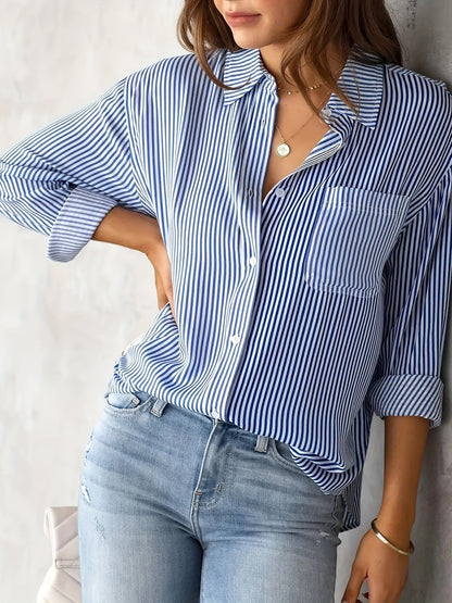 Nancy - Lässiges gestreiftes Langarm-T-Shirt für Frauen