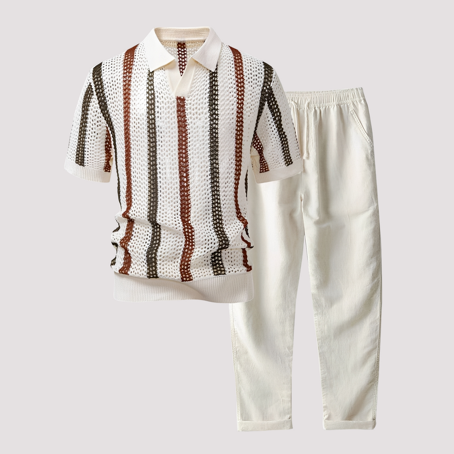 Richards - Bequemes Streifen-Polo mit passender Hose