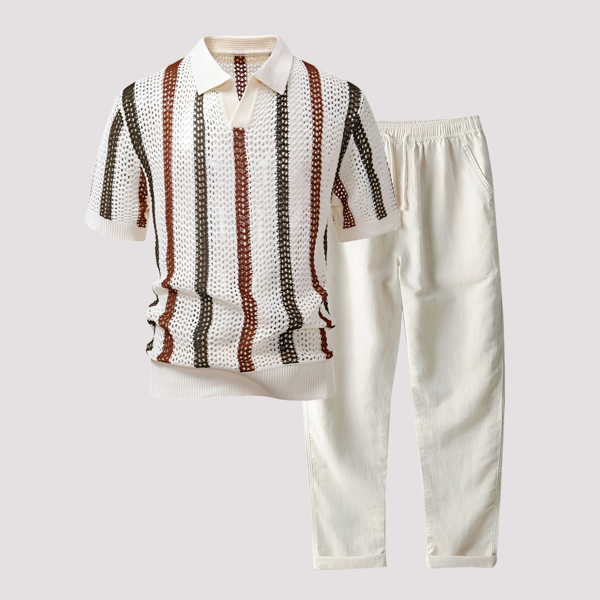 Richards - Bequemes Streifen-Polo mit passender Hose