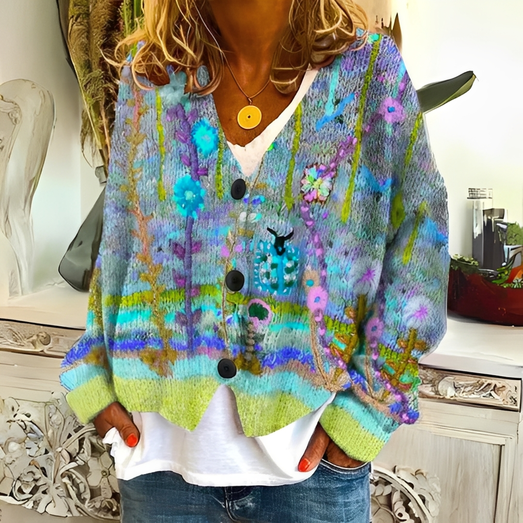 Yasmina - Gemütlicher und bunter Strickpullover für Damen