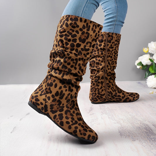 Abayomi - Damen-Mittelkalbstiefel mit Reißverschluss