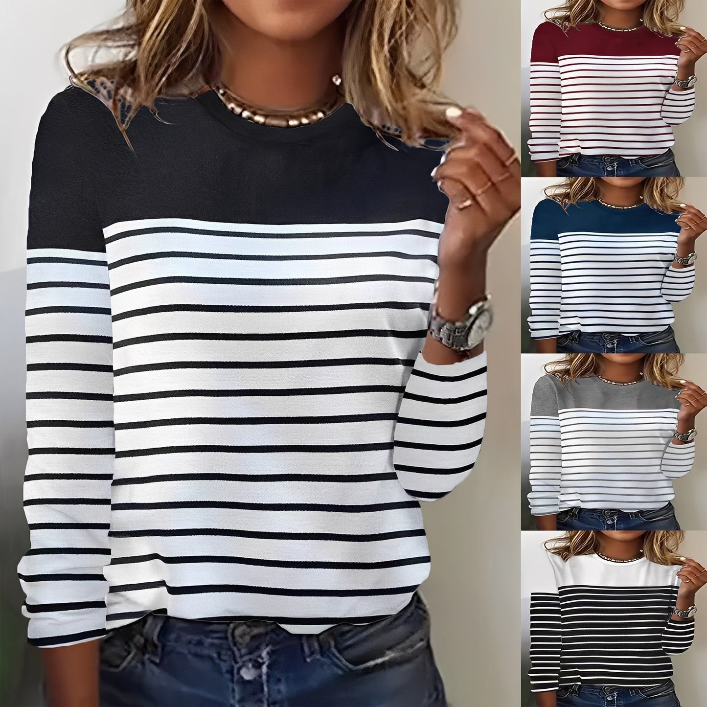 Eunice - Komfortabler Damenpullover mit Streifen