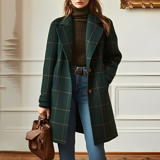 Moriah - Traditioneller Damen-Tweedmantel mit Karomuster