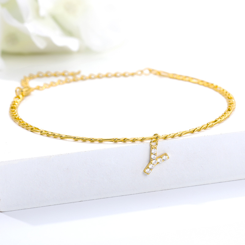 Knöchel mit Initiale - Armband am Knöchel mit Ihrer Initiale