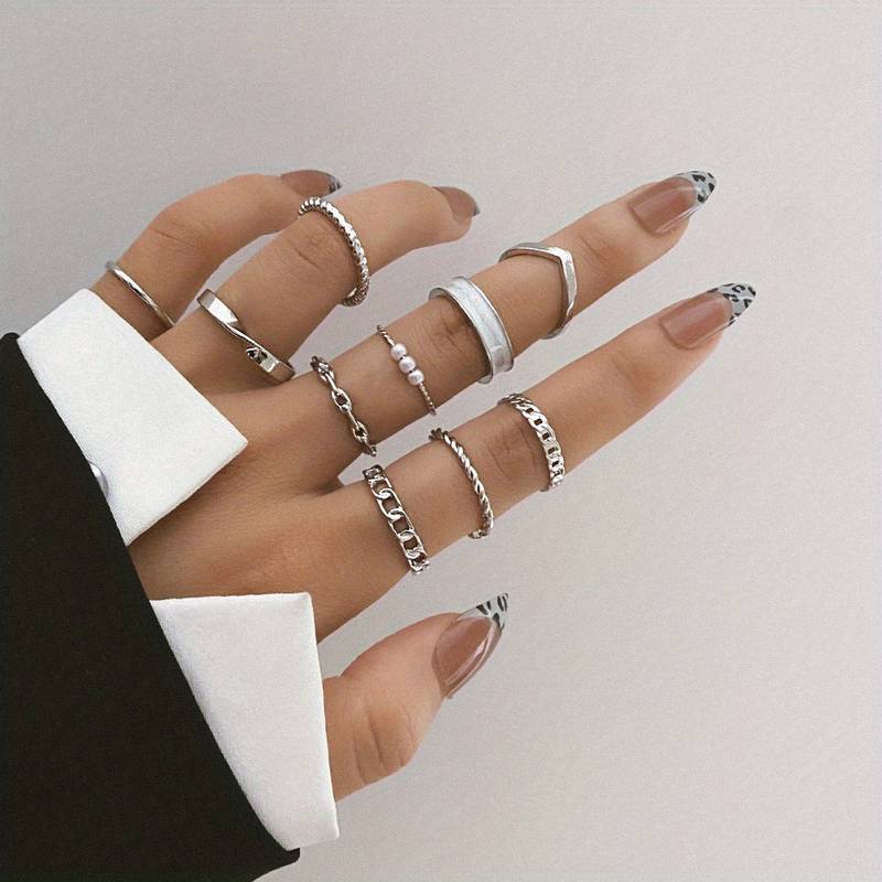 10Stücke Mode-Ringe - Ringe zum Mischen und Kombinieren