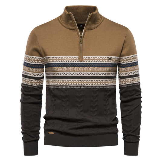 Albert - Eleganter Herrenpullover mit halbem Reißverschluss