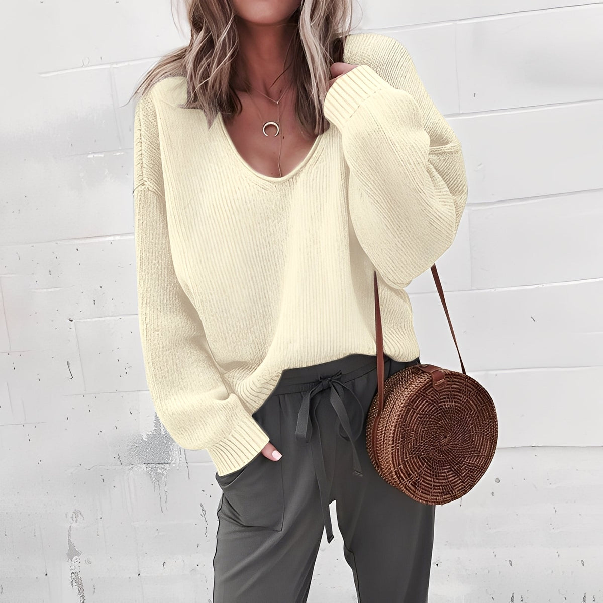 Ariella - Angenehmer, kuscheliger Pullover mit V-Ausschnitt