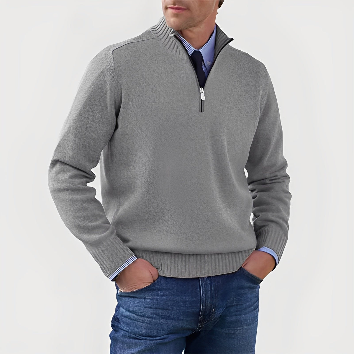 Nolan - Gemütlicher Pullover mit halbem Reißverschluss