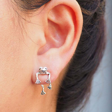 Hübscher Schwimmender Frosch - Mini Frosch Ohrringe