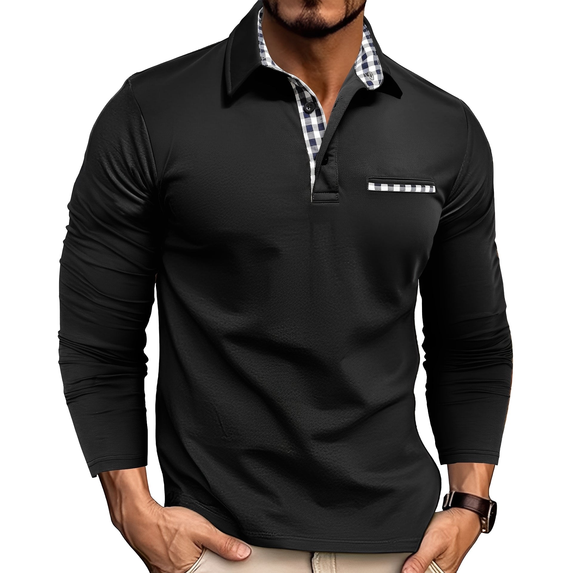 Charel - Komfortables langärmeliges Herren-Poloshirt