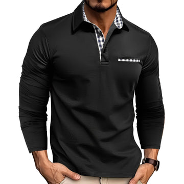 Charel - Komfortables langärmeliges Herren-Poloshirt