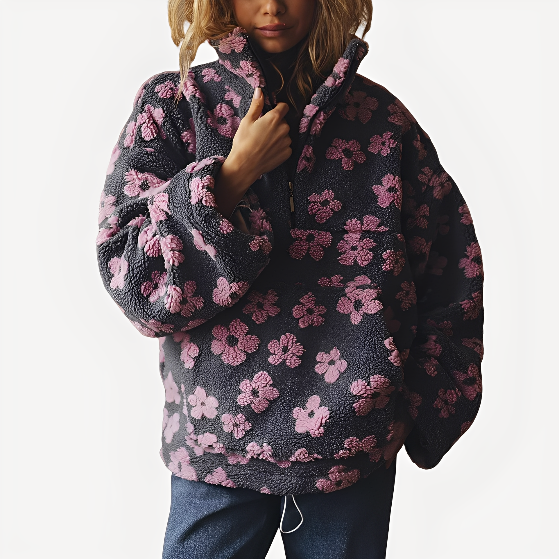 Elizabeth - Moderner Pullover mit Blumengestaltung