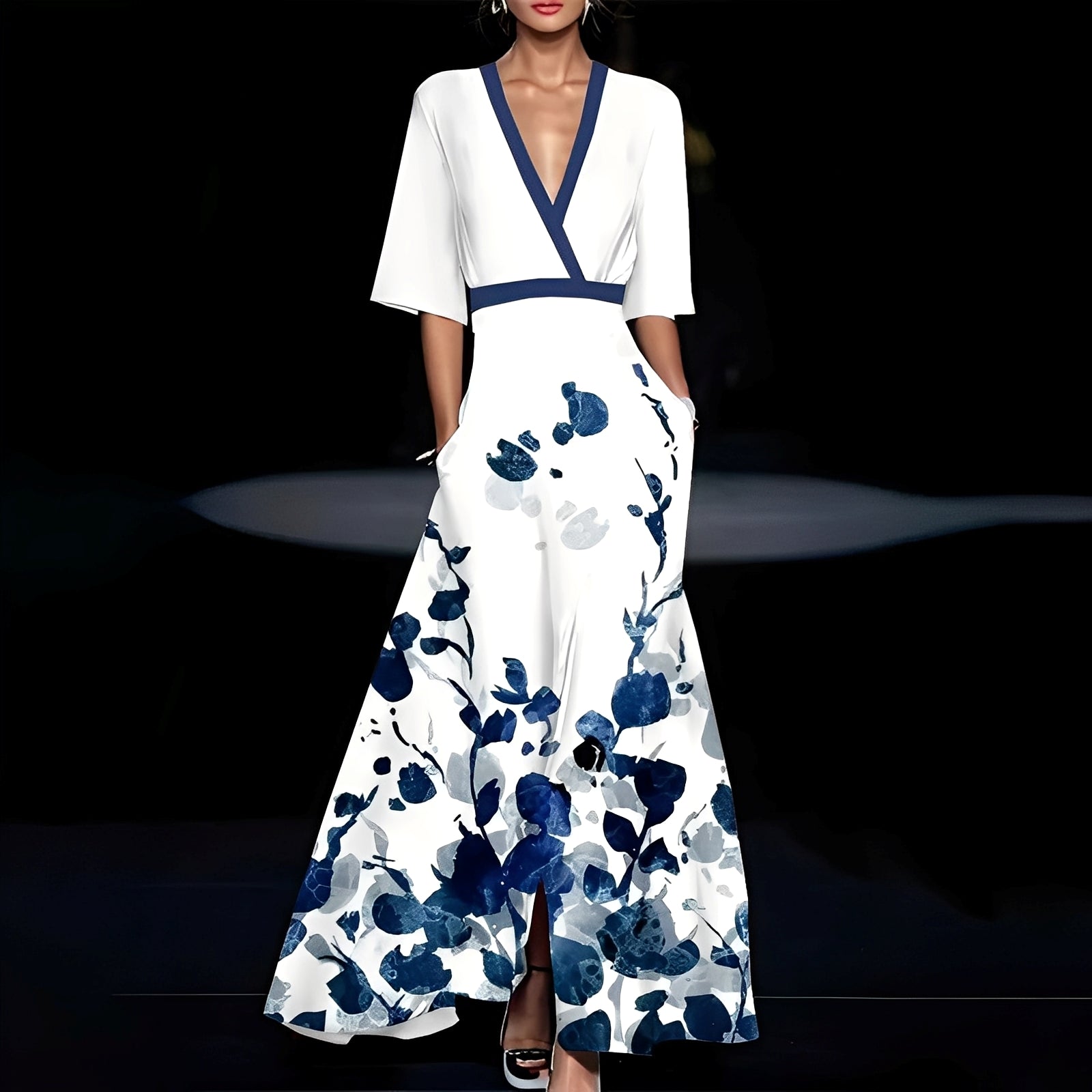 Debora - Damenmaxikleid mit Blumendesign