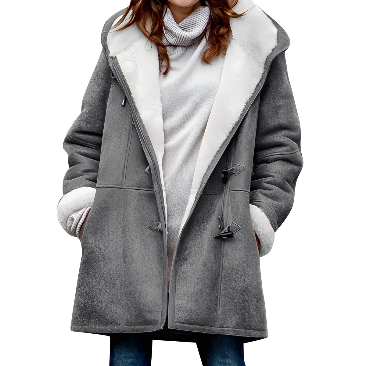 Madilyn - Lässiger, warmer Mantel mit Kapuze