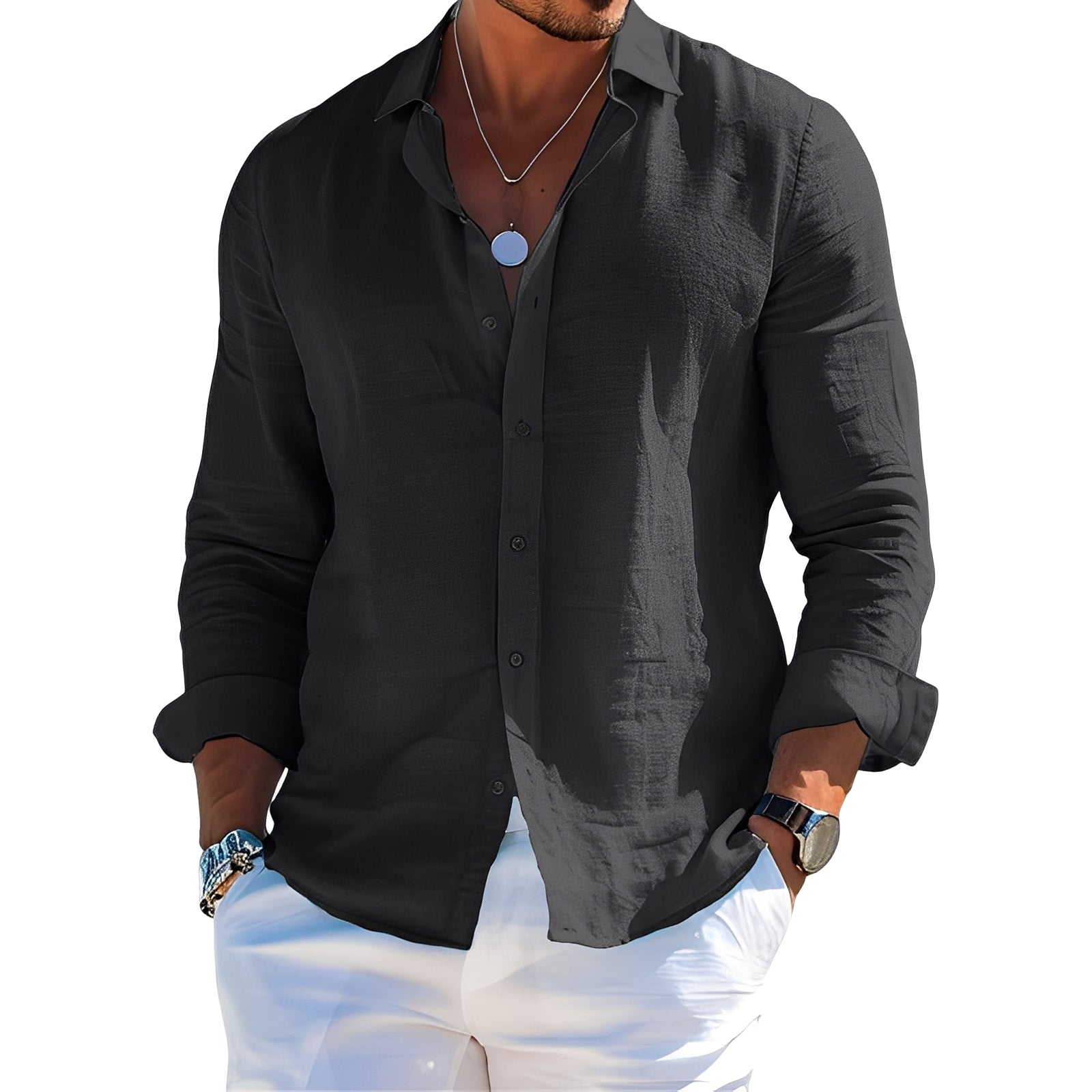 Félicien - Bequemes Langarm-Poloshirt